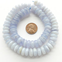 Blue Lace Agate, Rondelles 11mm Diameter on 16-inch strand