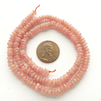 Rhodochrosite, Rondelles 5mm on 16-inch Strands