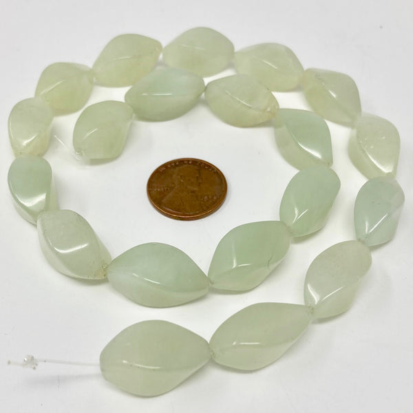 New Jade twiste ovals Bead-Zone.com
