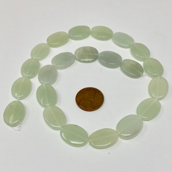 New Jade flat oval beads Bead-Zone.com