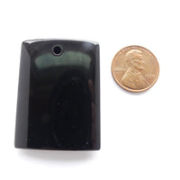 Black Onyx Rectangle Pendant, 40x33mm