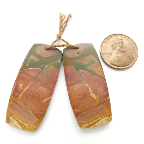 Red Creek Jasper, Matched Pair of Medium Pendants, 40mm Long