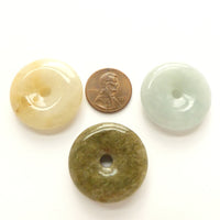 Burmese Jade Bi (Donuts), 28mm Diamter, Set of 3