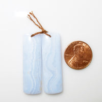 Blue Lace Agate Pendant Pair