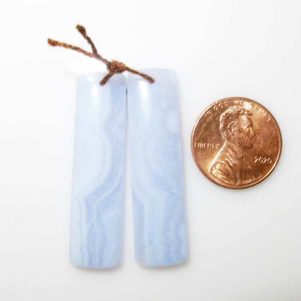 Blue Lace Agate Pendant Pair