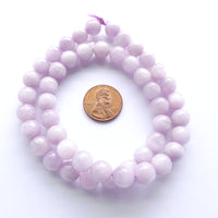 Kunzite, Round 8mm, Pink on 16-inch Strand