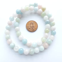 Beryl, Multi-Color 8mm Round Beads on 16-inch Strands