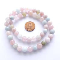 Beryl, Multi-Color Brighter 8mm Round Beads on 16-inch Strands