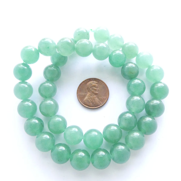 Aventurine, Green, 10mm Round on 16-inch strands