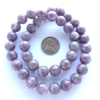 Lepidolite, 10mm Round Beads on 16-inch Strands