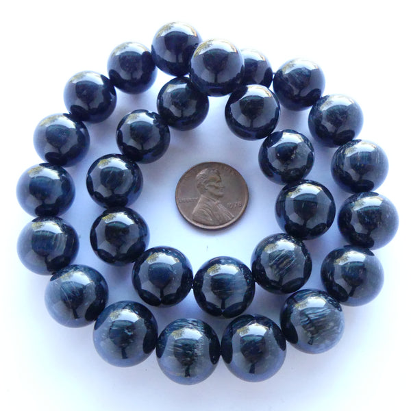 Blue Tiger Eye, 14mm Round Beads, 16-inch Strands
