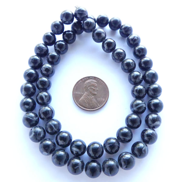 Azurite, 8mm Round Beads on 16-inch Strand