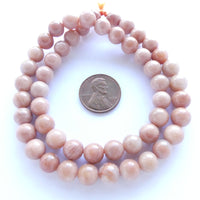 Moonstone, Peach 8mm Round Beads on 16-inch Strands
