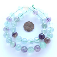 Fluorite, Round, 10mm on 16-Inch Strands
