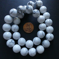 Howlite, 12mm Round Beads on 16-inch Strands