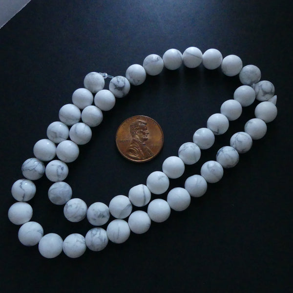 Howlite, 8mm Matte Round Beads on 16-inch Strands