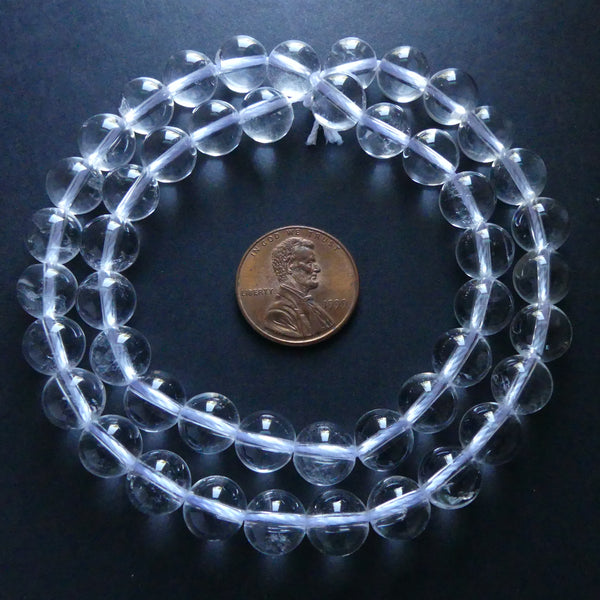 Rock Crystal, 8mm Round Beads on 16-inch Strands
