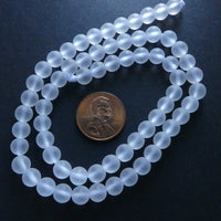 Rock Crystal, Matte, 6mm Round Beads on 16-inch Strands