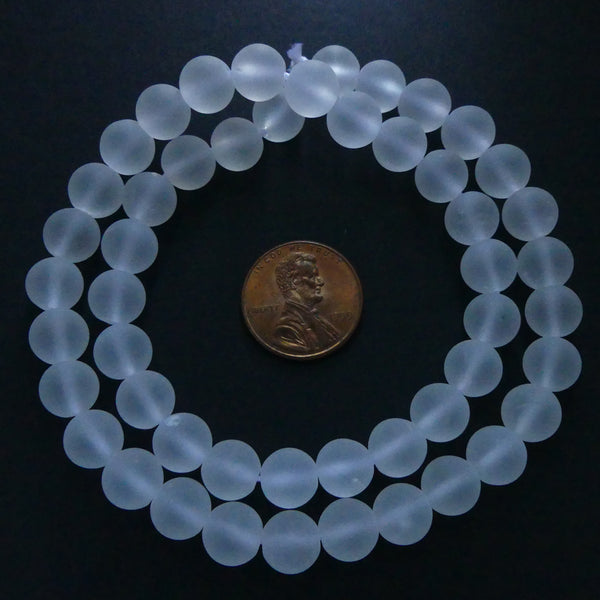 Rock Crystal, Matte, 8mm Round Beads on 16-inch Strands