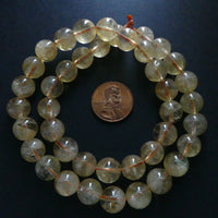 Citrine, 10mm Round Beads on 16-Strands