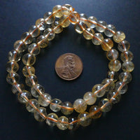 Citrine, 8mm Round Beads on 16-inch Strands
