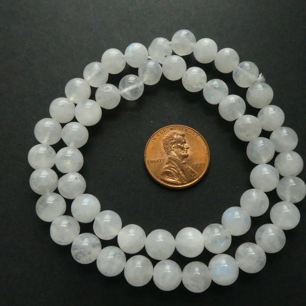 Moonstone, Round Beads, 7mm on 16-inch Strands