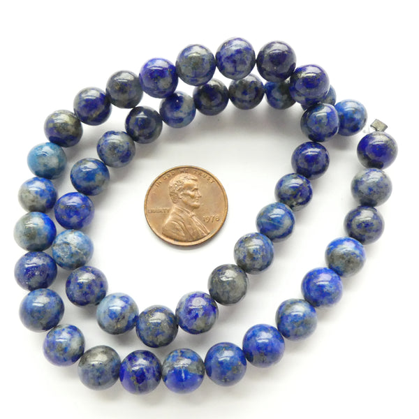 Lapis Lazuli Round Beads, 8mm on 16-inch Strands