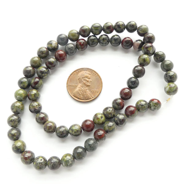 Dragon's Blood Jasper, Round, 6mm on 16" Strands