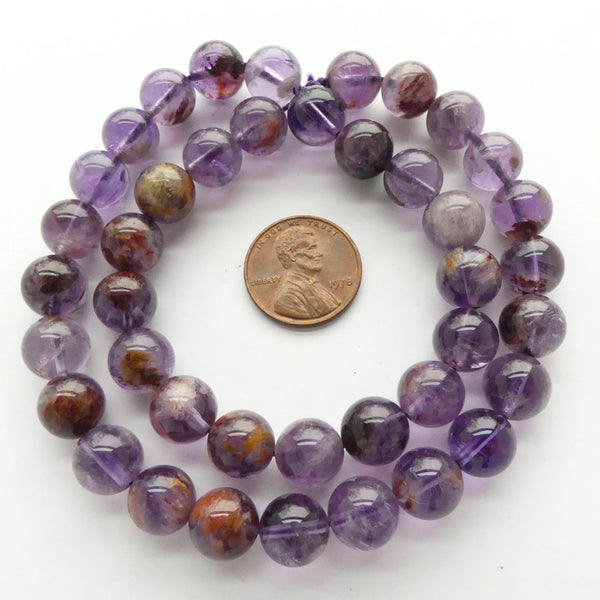 Auralite, Round 10mm Beads on 16-inch Strand