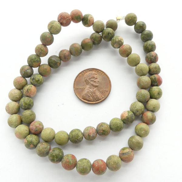 Unakite, Round 6mm Matte on 16-inch Strands