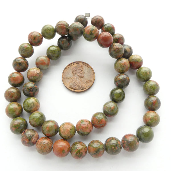 Unakite, Round 8mm on 16-inch Strands