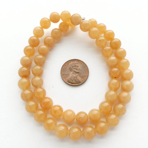 Aventurine, Red, Round 8mm Beads on 16-inch Strands