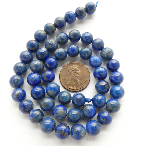 Lapis Lazuli Round 8mm Beads on 16-inch Strands