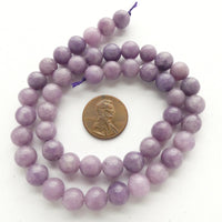 Lepidolite, 8mm Round Beads on 16-inch Strands