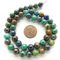 Azurite, 8mm Round Beads on 16-inch Strands