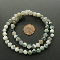 Moss Agate, Round 6mm on 16-inch Strands