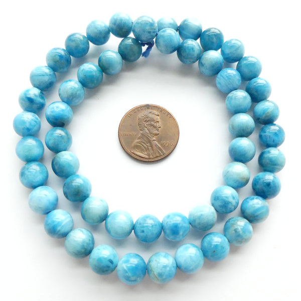 Apatite, Round 8mm on 16-inch Strands