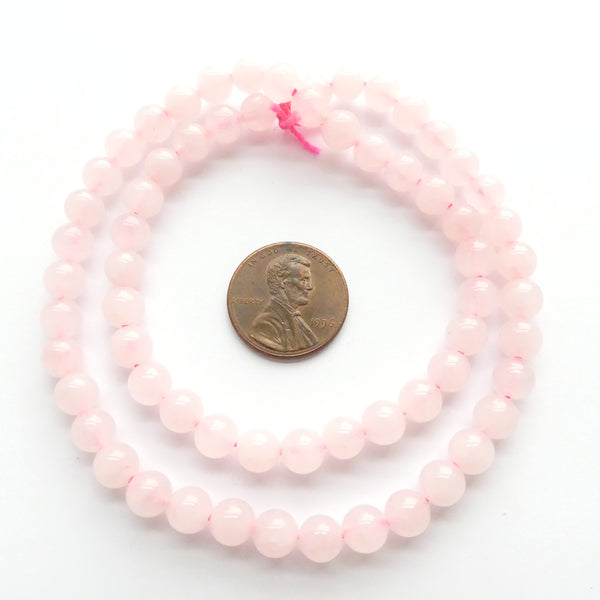 Rose Quartz, 6mm Round beads on 16-inch Strands