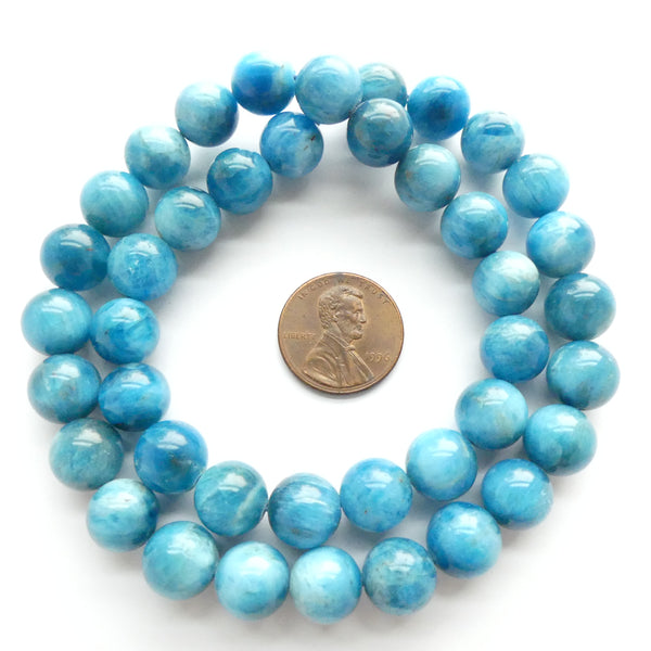 Apatite, Round 10mm on 16-inch Strands