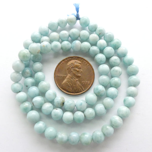 Larimar, Round, 5mm on 15" Strand