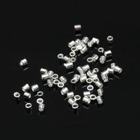 Packaged Findings, Silver Tone Tube Crimps 2x2mm, Pkg of 100