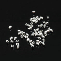 Packaged Findings, Silver Tone Tube Crimps 2x2mm, Pkg of 100