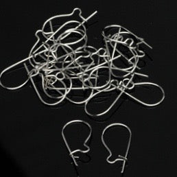 Packaged Findings, Silver Tone Kidney Wires, Pkg 12