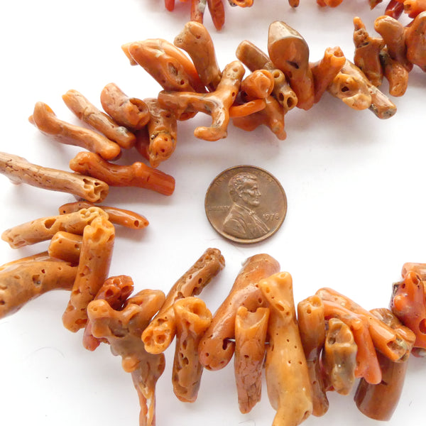 Coral, Antique Moroccan Branches, Graduated 20-inch Strand