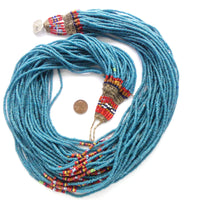 Naga Necklace, 38 Strands of Antique European Seed Beads, 32 Inches