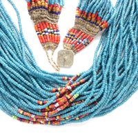 Naga Necklace, 38 Strands of Antique European Seed Beads, 32 Inches