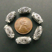 Marcasite,  Elaborate Cornerless Rectangle Shapes, 15x7mm, Sold Individually