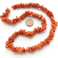 Coral, Mediterranean, Large Chips on 20 inch Strand