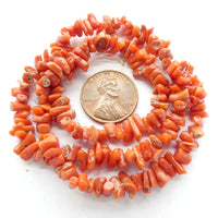 Coral, Vintage Mediterranean Small Branches on 16-inch Strand