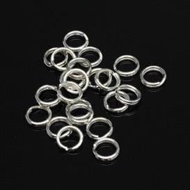 Packaged Findings, Silver Tone Split Rings 6mm, Pkg 24